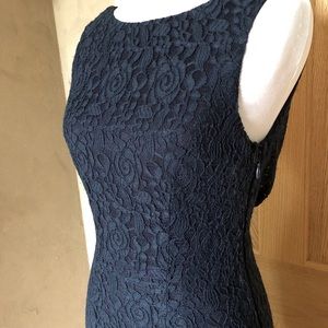Navy Blue, Long Dress with Open Back